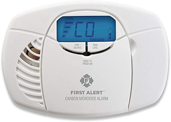 First Alert Carbon Monoxide Detector Alarm | No Outlet Required with Digital Display and Battery Operated