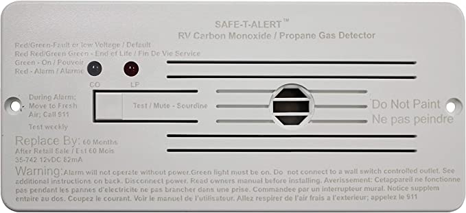 Safe-T-Alert by MTI Industries 35742WT Dual LP and CO Alarm 12V