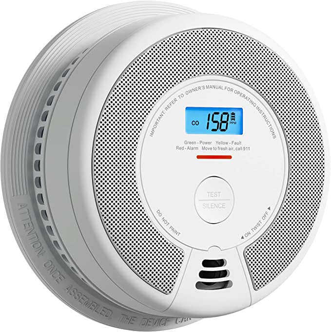 X-Sense 10-Year Battery Combination Smoke Carbon Monoxide Alarm Detector with Large LCD Display